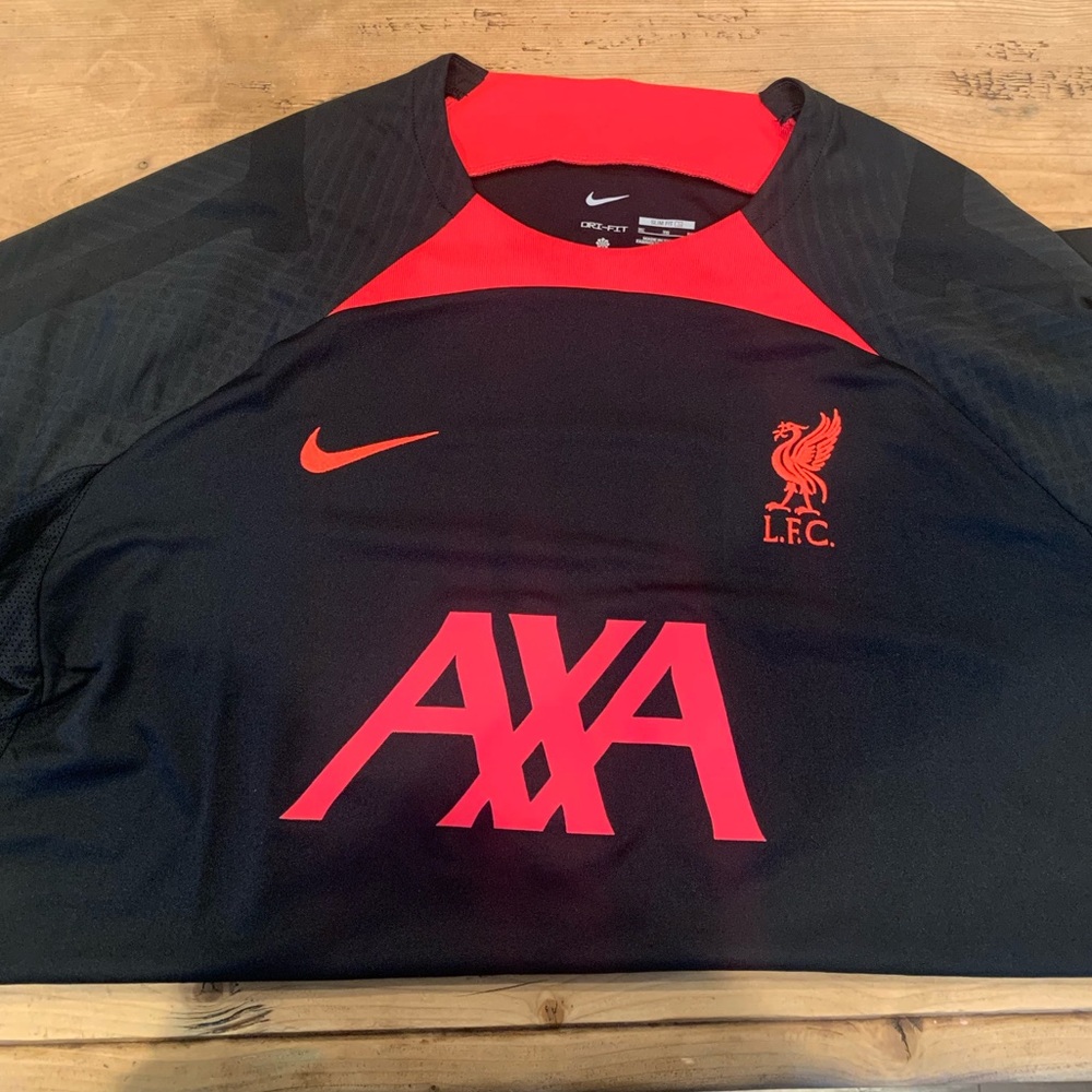 Nike Black and Red Liverpool FC Shirt